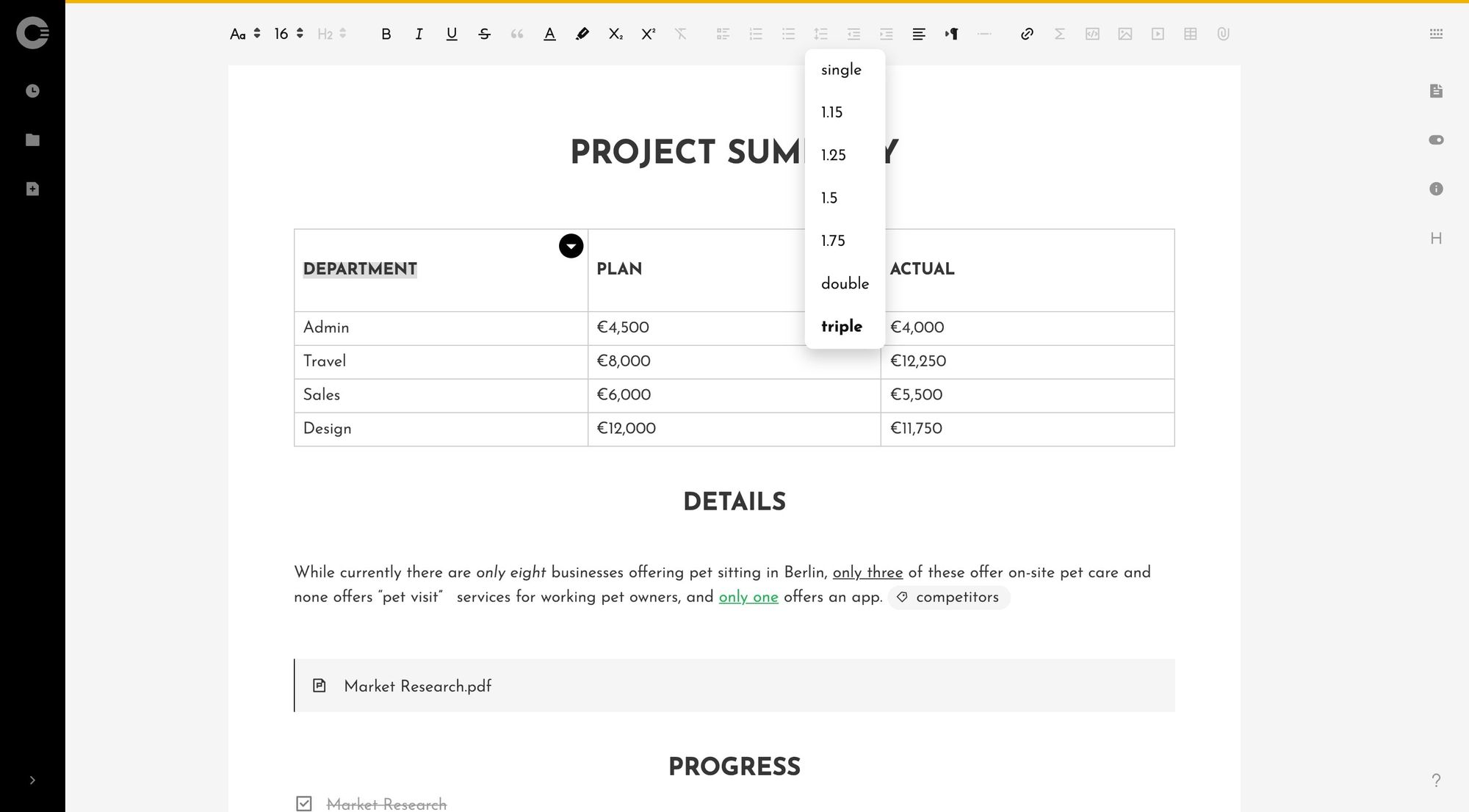 Cryptee Docs – Table Row Height