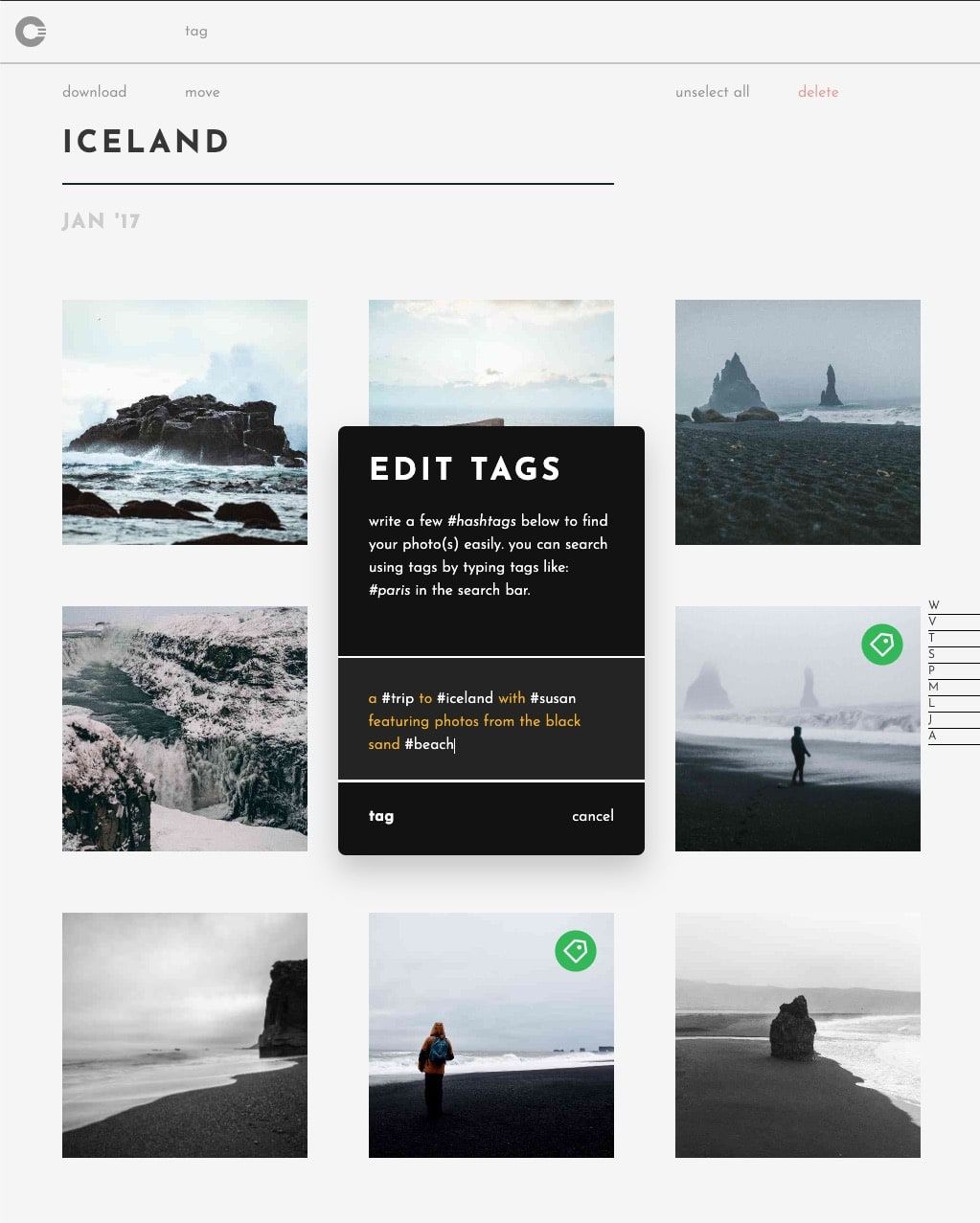 Tagging Photos in Cryptee Photos